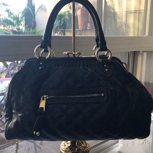 Marc Jacobs Black Quilted Leather Stam Handbag
